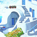 SUNNY SANTORINI, prints of oil painting